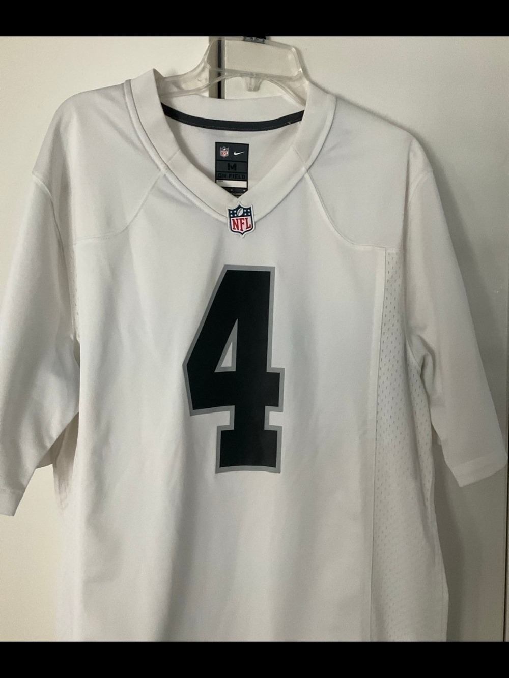 Nike White Football Jersey with Black Number 4